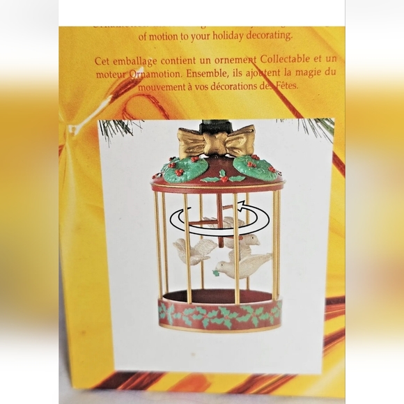 VTG Christmas Noma Ornamotion Collectible GOLDEN SERIES Rotating Ornament Doves - Picture 6 of 8